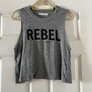 SPIRITUAL GANGSTER GRAPHIC CROPPED MUSCLE TEE SIZE M